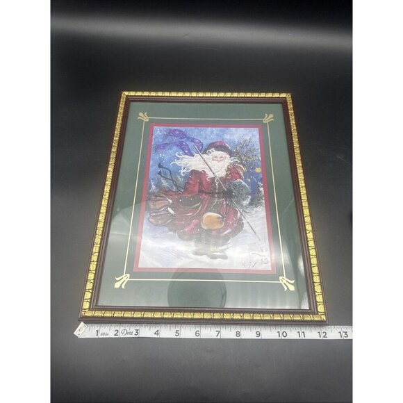 Peggy Abrams Signed Old World Santa Claus Matted Framed Christmas Print 15 X 12 - Picture 4 of 6